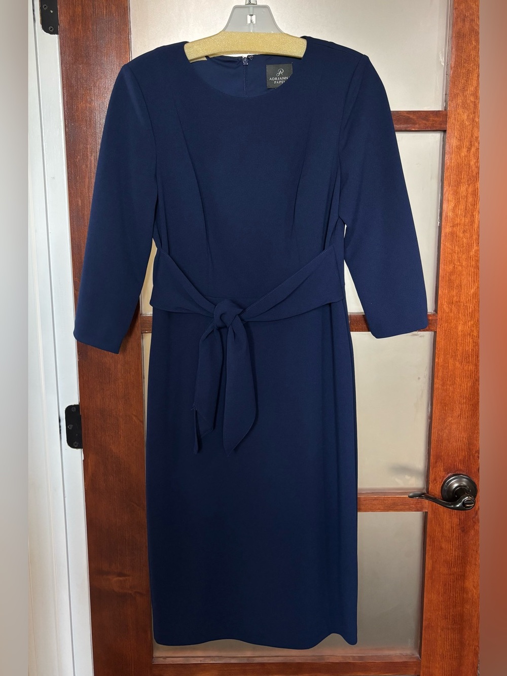 Adrianna Papell Navy Tie-Front Dress